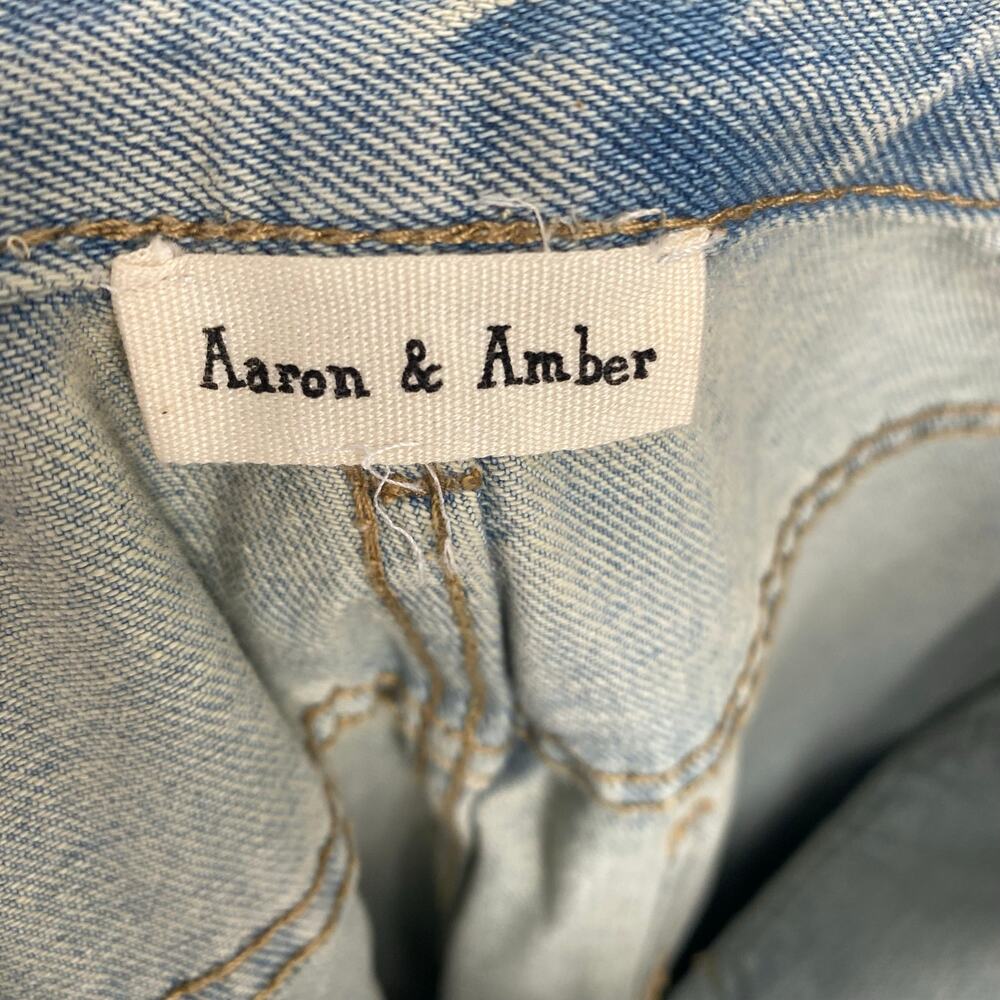 Aaron & Amber Jeans Women’s Large Wide Leg Patch Pocket Bohemian High Rise - Picture 3 of 11